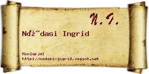 Nádasi Ingrid névjegykártya